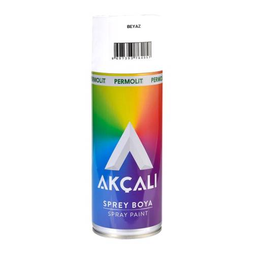 Akçalı Beyaz Solvent Bazlı Akrilik Sprey Boya 400ml  (301)