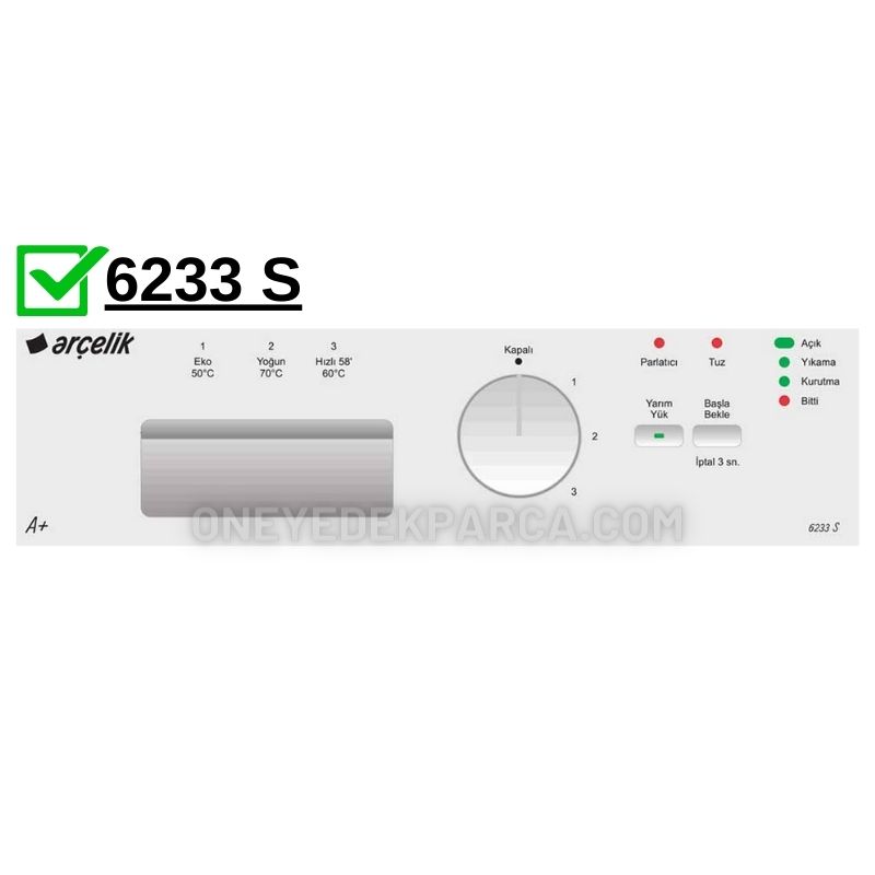 Arçelik 6233 S Bulaşık Makinesi Ön Panosu 7670110142